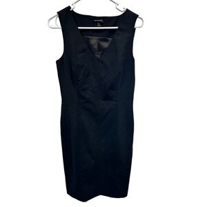 NATORIOUS Women Black V Neck Sleeveless Sheath Career Dress Size 6